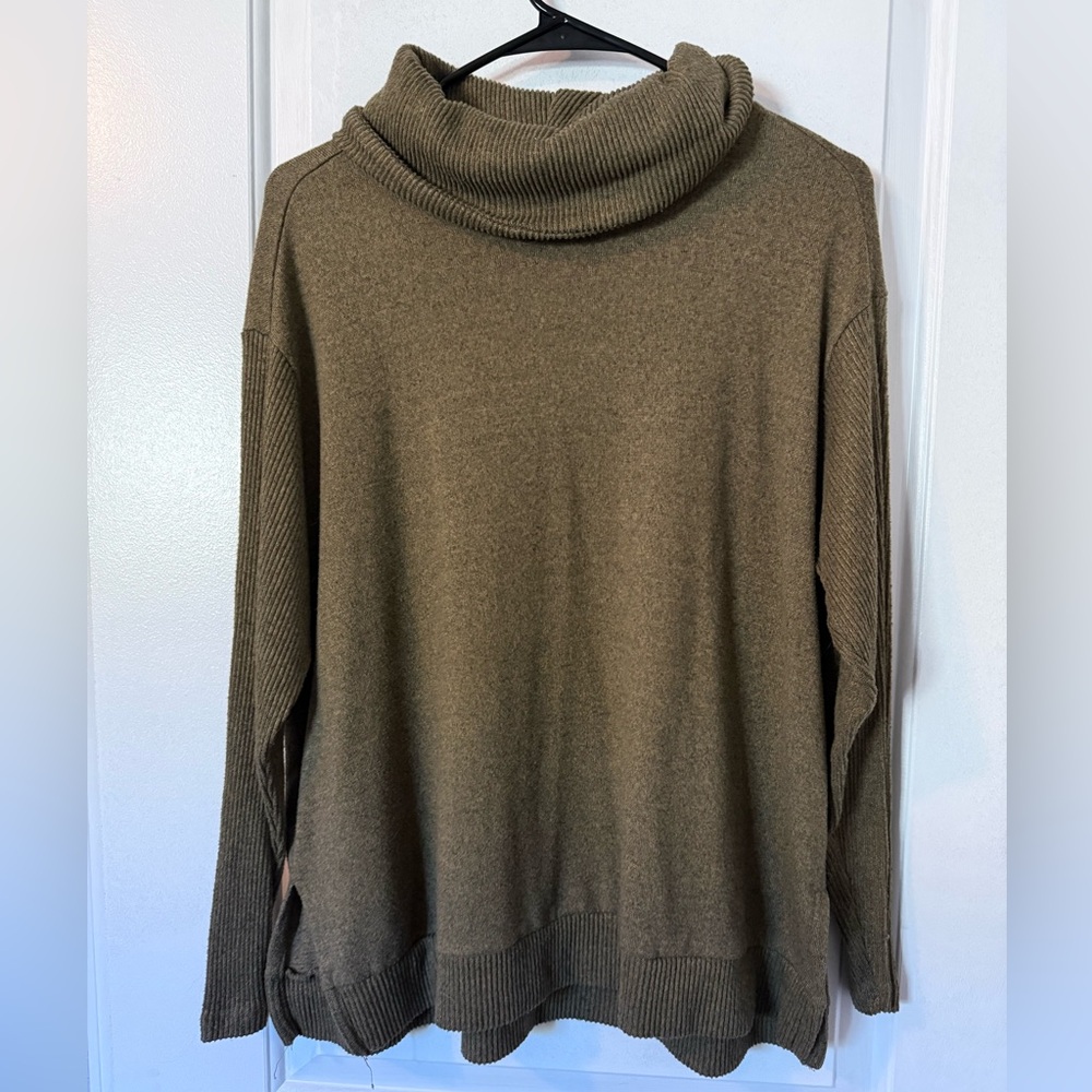 Cozy Olive Green Turtleneck Sweater